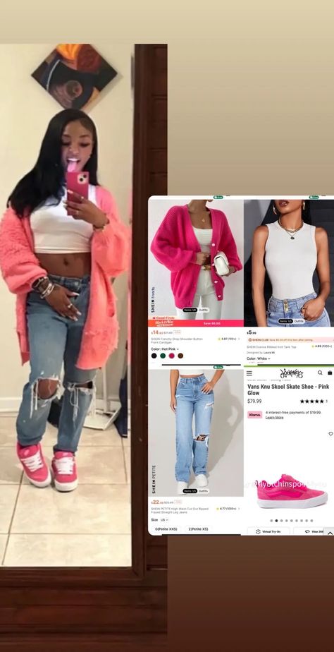 Cute Girly Outfits Black Women School, Street Wear Shein Outfits, Back To School Outfit Ideas Shein, Comfy Shein Outfits, Shein Fly Girl Outfits, Shein Outfits For Black Women, Shein Inspired Outfits Birthday, Back To School Outfits From Shein, Simple Shein Outfits