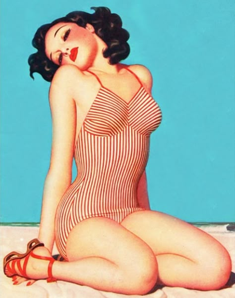 Fun in the sun Vintage Pin Ups, Pinup Art, Vintage Pin Up, Vintage Pinup, Pin Up Art, Up Girl, Pin Ups, Art References, Pose Reference