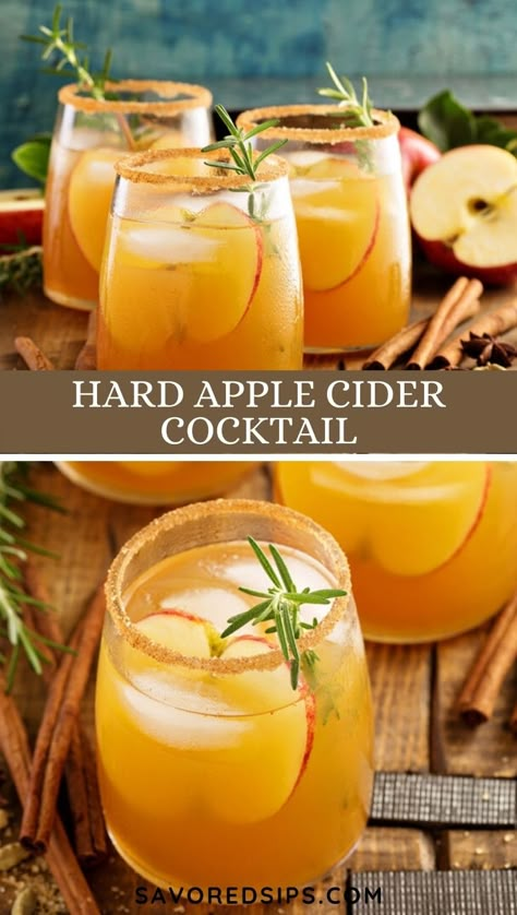 Hard Apple Cider Recipe, Hard Cider Cocktail, Cider Drink Recipes, Apple Cider Whiskey, Cider Cocktail Recipes, Cider Mimosas, Bourbon Apple Cider, Apple Cider Drink, Apple Cider Mimosa