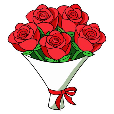 Valentine Rose Clipart Digital Flowers Png, Embroidery Clipart, Cartoon Bouquet, Valentines Day Images Free, Heart Pattern Design, Flower Bouquet Png, Heart With Eyes, Flower Border Png, Flower Clipart Png