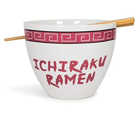 JUST FUNKY Naruto Japanese Dinnerware Set | 16-Ounce Ramen Bowl and Chopsticks Set Naruto Ichiraku Ramen, Naruto Shippuden Manga, Ichiraku Ramen, Ceramic Dish Set, Naruto Merchandise, Japanese Dinnerware, Bowl Of Ramen, Ramen Restaurant, Wooden Chopsticks