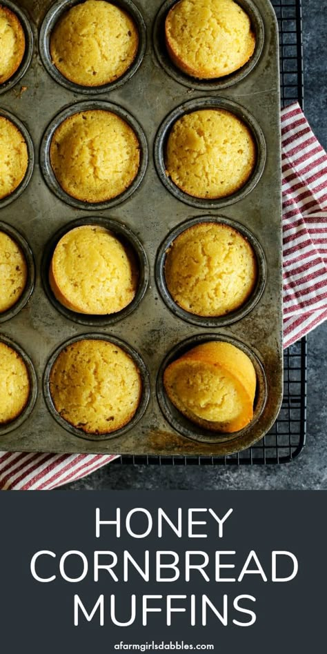 Homemade Cornbread Muffins, Sweet Corn Muffins, Sweet Cornbread Muffins, Honey Cornbread Muffins, Cornbread Muffin, Southern Cornbread Recipe, Cornbread Muffins Recipe, Honey Muffins, Cornbread Cake