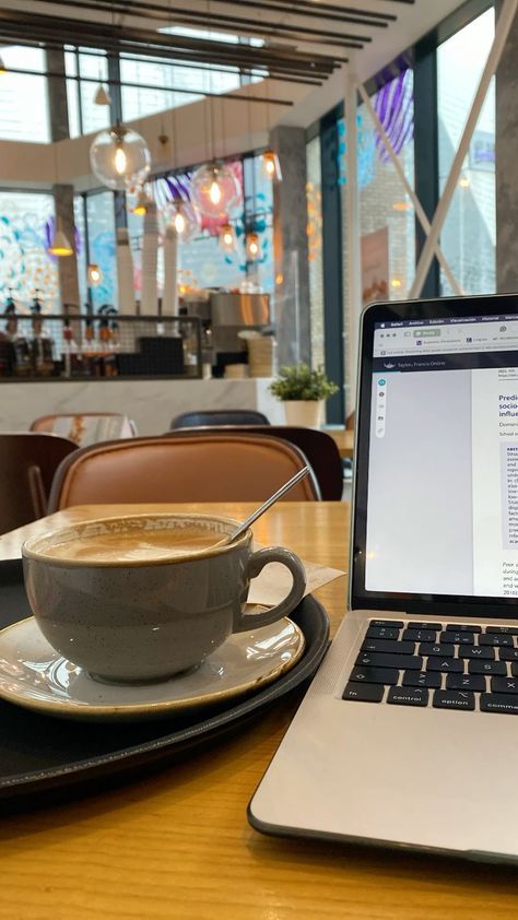 Coffee Studying Aesthetic, Coffee And Writing, Writing In Coffee Shop, Coffee Shop Laptop Aesthetic, Study And Coffee Aesthetic, Studying In A Coffee Shop, Working From Coffee Shop, Studying Coffee Shop Aesthetic, Studying At Coffee Shop