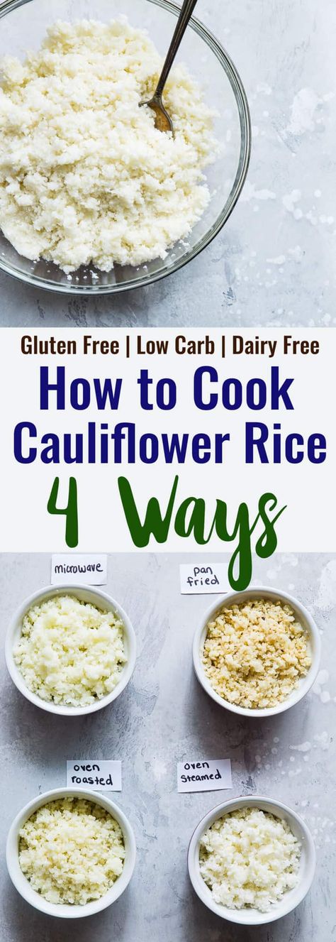 Ever wondered how to cook cauliflower rice without a microwave? Here are 4 simple and healthy ways to do it! | #Foodfaithfitness | #Glutenfree #Keto #Lowcarb #healthy #cauliflower Cook Cauliflower Rice, Cooking Cauliflower Rice, Ways To Cook Cauliflower, Cook Cauliflower, Cauliflower Rice Easy, How To Cook Cauliflower, Healthy Rice Recipes, Broiled Chicken Breast, How To Make Cauliflower