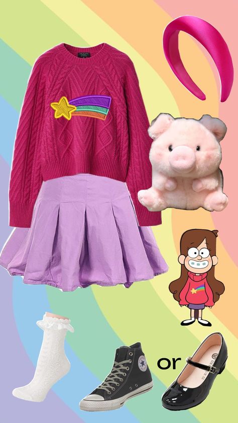 Mabel Pines Halloween costume remake Cutsie Halloween Costume, Mable Dipper Costume, Video Game Character Halloween Costumes, Mable Pines Halloween, Mabel Pines Outfit Ideas, Canadian Halloween Costume, Mable Gravity Falls Halloween Costume, Fall Halloween Costume Ideas, Mable Gravity Falls Costume