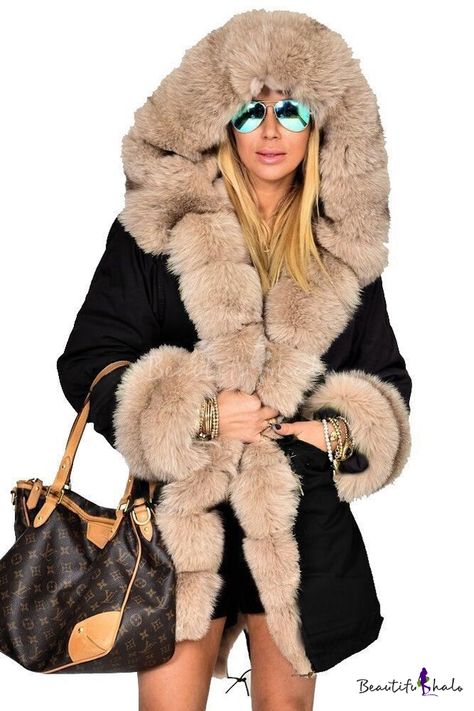 I like this. Do you think I should buy it? Trendy Jackets For Women, Womens Hooded Coat, Jackets For Women Winter, Plus Size Winter Jackets, Faux Fur Lined Coat, Fur Lined Coat, Unique Wardrobe, Hooded Winter Coat, Winter Outwear