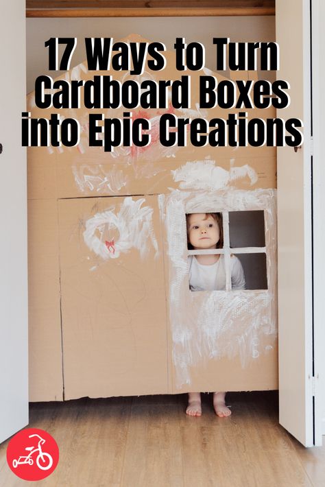 Amazing Cardboard Creations for Kids Cardboard Creations For Kids, Cardboard Forts For Kids, Cardboard Box Fort Ideas, Large Cardboard Box Ideas For Kids, Crafts Using Cardboard Boxes, Cardboard Kids House, Toddler Cardboard Crafts, Cardboard Box Houses For Kids, Cardboard Playhouse Diy