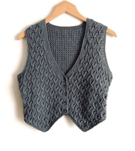 Crocheted waistcoat PDF pattern Mens Vest Pattern, Crochet Vest Pattern Free, Crocheted Vest, Waistcoat Pattern, Crochet Waistcoat, Vest Pattern Free, Crochet Sweater Vest, Womens Waistcoat, Crochet Men