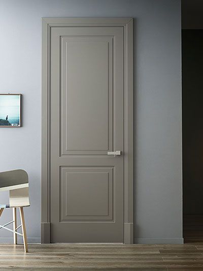 Door Moulding Design Modern, White Door Design Modern Interior, Modern Panel Door, Off White Doors Interior, Room Door Colour, Room Door Design Wood, New Classic Doors, Modern Interior Doors Wood, 2 Panel Doors Interior