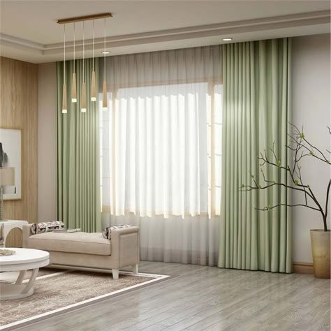 Solid Light Green Curtain Modern Silk Imitation Curtain Living Room Bedroom Blackout Fabric(One Panel) Light Green Curtains, Green Curtains Living Room, Curtains Living Room Modern, Curtains Decor, Room Decor Curtains, Contemporary Curtains, Curtain Styles, Living Room Decor Curtains, Decor Curtains