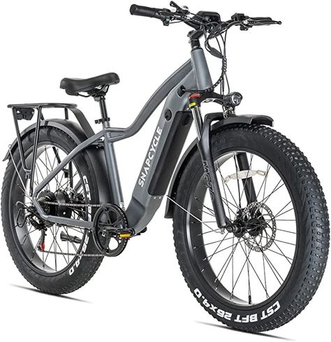 Amazon.com : Snapcycle R1 Electric Bike Adults 750W Motor 48V 14Ah Samsung Lithium-Ion Battery Removable 26'' Fat Tire Ebike 28MPH Snow Beach Mountain Sand E-Bike Shimano 6-Speed : Sports & Outdoors Tire Steps, Snow Beach, Electric Cycle, Portable Photo Printer, Electric Bike Kits, Beach Mountain, Electric Dirt Bike, Fat Tire Bikes, E Bikes