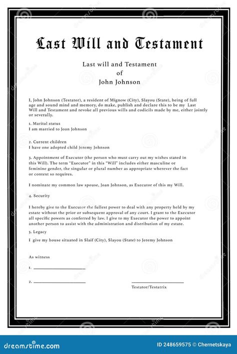 Last Will and Testament on white paper Will Documents, Last Will And Testament Printable, Wills And Estate Planning, Family Emergency Binder, Payment Agreement, Old Man Pictures, Man Pictures, Estate Planning Checklist, Emergency Binder