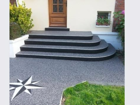 Outside Stairs Design, Entrance Staircase, Outside Stairs, Improve Curb Appeal, Front Door Steps, Staircase Outdoor, Front Stairs, Concrete Patio Designs, House Main Gates Design