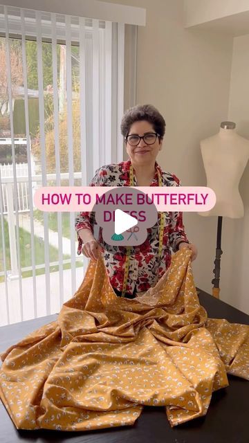 Sewing Summer Dresses Easy, Easy Dress Making Ideas, Casual Dress Patterns Sewing Simple, Butterfly Dress Ideas, Simple Summer Dresses To Sew, How To Make Butterfly With Fabric, Dress Making Videos Tutorial, Easy Dress Tutorial, Easy Dress Sewing Tutorial