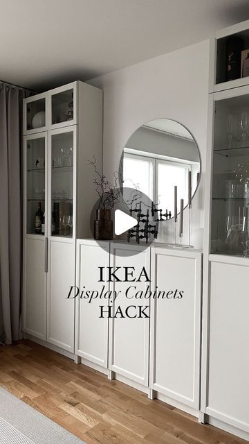 Ikea Billy/oxberg, Ikea Billy Cabinet Hack, Ikea Oxberg Billy Bookcases, Buffet Billy Ikea, Billy Bookcase Styling Glass Doors, Billy Glass Door Bookcase, Ikea Billy Entryway, Billy Bookcase In Kitchen, Ikea Billy Dining Room