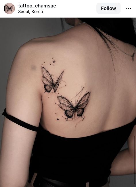 Moon And Butterfly Tattoo Designs, Tattoos Of Women Goddesses, Harry Tattoos, Celestial Goddess, Butterfly Tattoo On Shoulder, Tattoo On Back, Tato Minimal, Butterfly Back Tattoo, Muster Tattoos