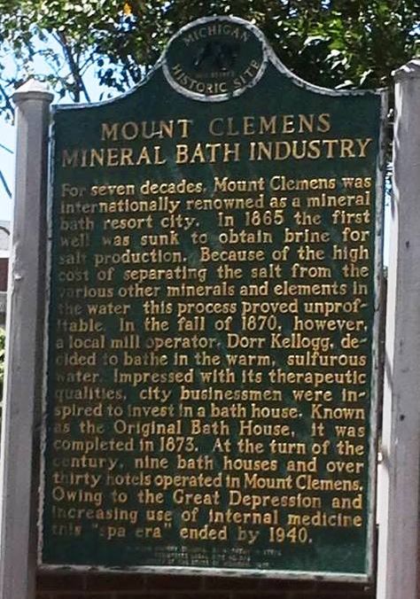 Mount Clemens, MI Mineral Bath Industry Vintage Michigan Posters, Michigan Facts, Mount Clemens, Mt Clemens Michigan, Mineral Bath, Michigan History, Vintage Michigan, Western Michigan, Metal Detector