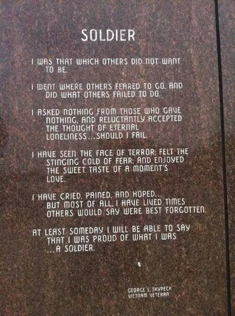 Soldier. It can not be explained enough of what a soldier goes through in war, and it can't be explained at all the price they pay for each and every one of us. God Bless Soldier Poem, Military Life Quotes, Soldier Quotes, Indian Army Quotes, German Soldier, Army Infantry, Military Quotes, Army Strong, Army Mom