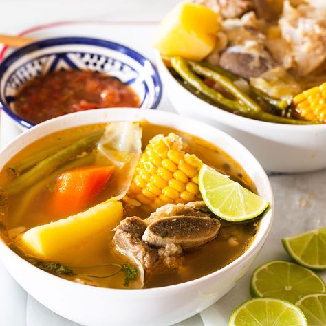 Caldo de res: A Comforting and Nutritious Mexican Beef Soup - Maricruz Avalos Kitchen Blog Caldo Soup, Mexican Beef Soup, Mexican Soup Recipes, Beef Soup Recipes, Mexican Beef, Mexican Soup, Spicy Salsa, Beef Meat, Mexican Food Recipes Easy