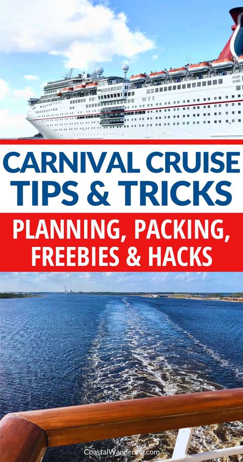 Carnival cruise tips & tricks - planning, packing, freebies & hacks Carnival Cruise Packing List 5 Day, What To Wear On A Carnival Cruise, Cruise Essentials Packing Lists Carnival, Carnival Bahamas Cruise, Cruise Checklist Carnival, Carnival Cruise Essentials, Carnival Cruise Freebies, Fun Cruise Ideas, Carnival Cruise Tips And Tricks