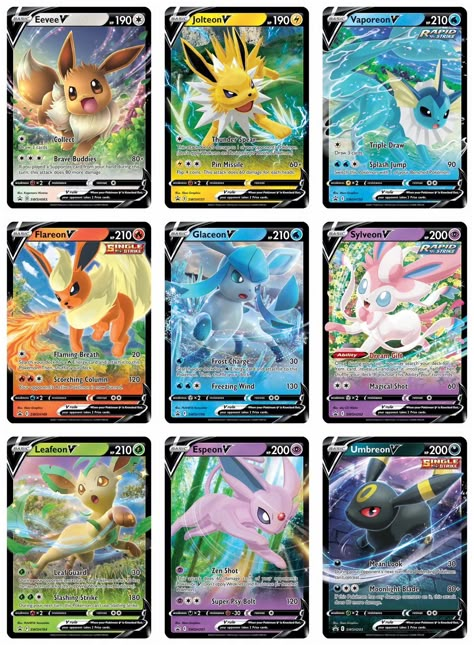 Pokemon TCG Restocks & News on Twitter: "Here's a better look at the 9 Eevee promos included in the Eevee V Collection. https://t.co/N3FBxp73FM" / Twitter Pokemon Cards Printables Free, Eevee Pokemon Card, Pokémon Cards Rare, Printable Pokemon Cards, Free Pokemon Cards, Mew Pokemon Card, Pokemon Go Cards, Pokemon Cards Legendary, Pokemon Tcg Cards