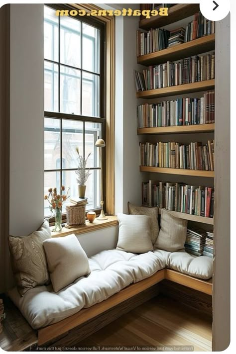 Cozy Home Library, Interiors Kitchen, Bedroom Nook, Cozy Reading Corners, Quiet Room, Library Room, Bedroom Corner, House Aesthetic, Home Library Design