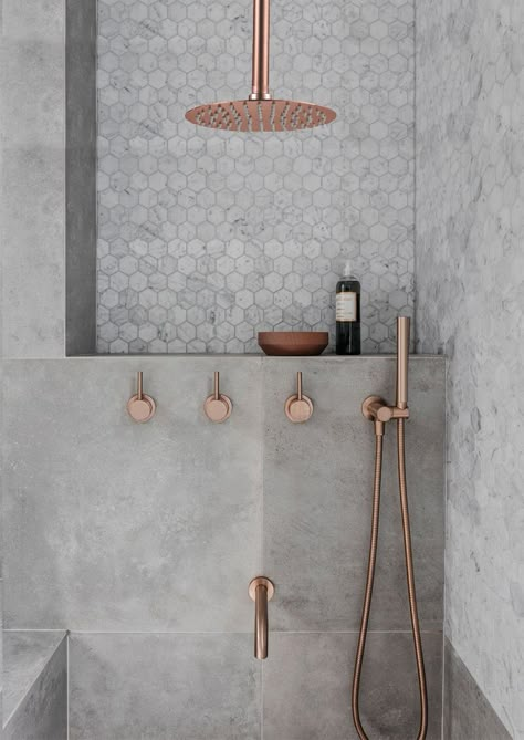 Bathroom Shower Set Brushed Rose Gold Simplicity Solid Brass 8" Shower Head Faucet Mixer Tap Shower Bath Black Chrome AH3023|Shower Faucets| - AliExpress Drømme Bad, Design Interior Baie, Gold Bathroom Faucet, Bad Inspiration, Shower Niche, Gold Bathroom, Renovation Design, Decor Baie, Marble Bathroom