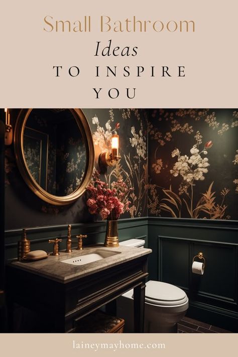 Make your small bathroom your haven with these small bathroom ideas to inspire you
#interiordesign #statementroom #smallbathroom #powderroom #darkandmoody Small Dark Bathroom, Small Half Bathroom, Dark Bathroom Ideas, Half Bathroom Decor, Dark Bathrooms, Victorian Bathroom, Powder Room Design, Bathroom Decor Ideas, Downstairs Bathroom