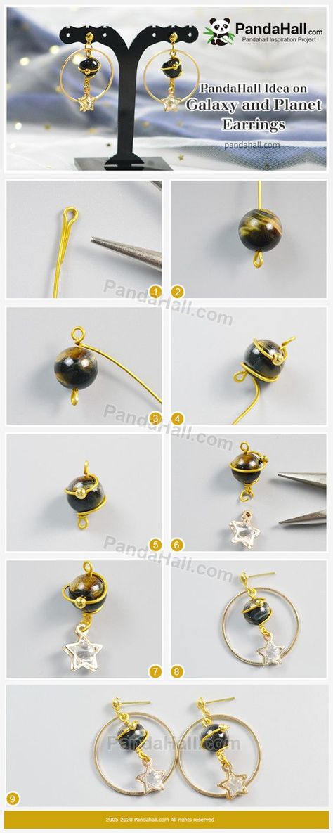 #galaxy #planet #earrings #diyearrings #earringhoop #diyearrings #star #cubiczirconiapendants #Gemstonebeads Cheap Handmade Celestial Earrings, Celestial Round Beads Jewelry For Jewelry Making, Diy Planet Earrings, Celestial Style Round Beads For Jewelry Making, Wire Planet Earrings, Saturn Earrings Diy, Fantasy Diy, Jewellery Tutorial, Wire Crystal