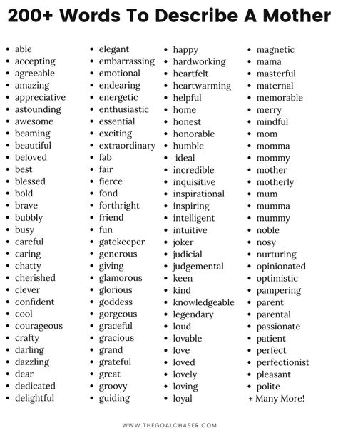 list of words to describe a mother Best Scrabble Words, Describe Someone, Scrabble Words, Describing Words, List Of Words, Words To Describe Someone, Words To Describe Yourself, G Words, Words With Friends