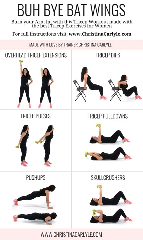 Burn fat and tighten your arms in 20 minutes flat with this quick and easy Tricep Workout with Dumbbells. This tricep workout tones arms asap. Thinner Arms, Tricep Workout With Dumbbells, P90x Workout, Arm Fat Exercises, Workout Morning, Tricep Workout, Beginner Workouts, Arm Exercises, Arm Workouts