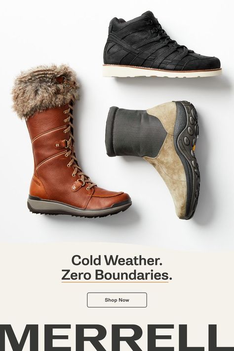 Venture outside with us all season long with winter boots and gear from Merrell. Merrell Boots Women, Winter Boots For Men, Cute Winter Boots, Merrell Boots, Deep Snow, Tall Winter Boots, Best Winter Boots, Womens Waterproof Boots, Love Winter