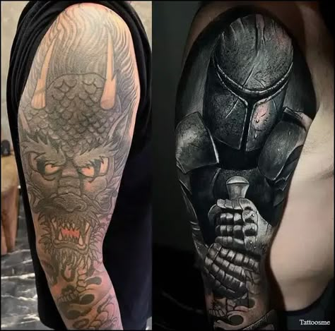 75+ Best Cover Up Tattoo Designs And Ideas For Men & Women Shoulder Cover Up Tattoos, Dark Tattoos For Men, Tattoo Sleeve Cover Up, Upper Shoulder Tattoo, Arm Cover Up Tattoos, Cover Up Tattoos For Men, Tatuaje Cover Up, Shoulder Armor Tattoo, Tattoo Cover Up Ideas