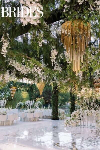 Glamorous Wedding Reception Ceiling Decorations Wedding, Hanging Floral Wedding, All White Wedding Decor, Garden Wedding California, Chandelier Wedding Decor, Floral Ceiling, Modern Wedding Reception, Wedding Ceiling, Indoor Wedding Receptions