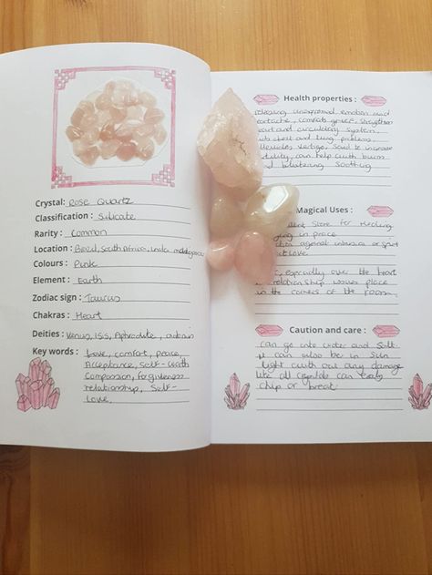 Crystal Journal Ideas, Crystals Journal, Crystallized Books, How To Crystallize Books, Crystal Properties Journal, Crystal Journal, Crystal Book, Create This Book, Crystal Guide