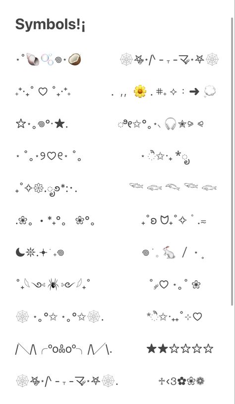 How To Make Aesthetic Letters, Fonts Emoji Aesthetic, Aesthetic Emjio Combo, Emojis With Symbols, Symbols Combos Aesthetic, Aesthetic Symbols Caption, Angel Emoji Aesthetic, Aesthetic Imogies, Recently Used Emojis Aesthetic