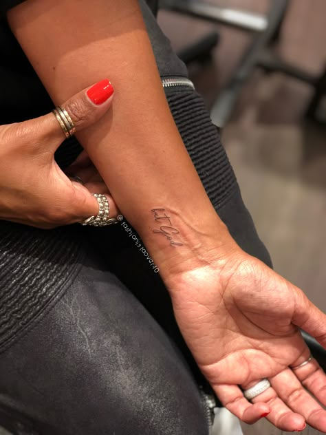 God Tattoos For Women Symbols, Cute Tattoos About God, Small God Tattoos Women, Dainty Godly Tattoos, Dainty God Tattoos, Oh But God Tattoo, But God Tattoo Words, Cute God Tattoos, God Is With You Tattoo