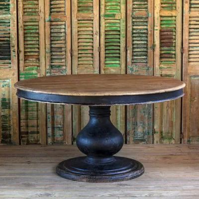 BUNNY LANE | Shop Sales Events Antique Farmhouse Farmhouse Round Dining Table, Sophisticated Farmhouse, Painted Fox Home, Foyer Table, Table Makeover, Dining Table Black, Pedestal Dining Table, Farmhouse Dining Room, Paint Finish