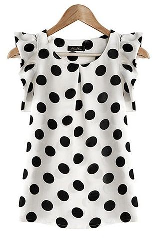 15 Latest Trend in Chiffon Tops for Girls in Fashion Casual Chiffon Blouse, Chiffon Shorts, Scoop Neck Blouses, Cooler Look, Polka Dot Blouse, Chiffon Shirt, Chiffon Blouse, Short Sleeve Blouse, White Polka Dot