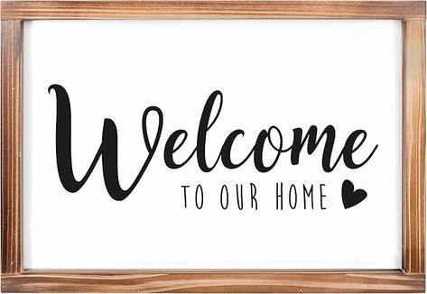 Amazon.com: Welcome to Our Home Sign 11x16 Inch, Rustic Farmhouse Decor for the Home Sign, Wall Decorations, Modern Farmhouse Wall Decor, Rustic Wall Hanging Welcome Sign with Solid Wood Frame : Home & Kitchen Hanging Welcome Sign, Welcome To Our Home Sign, Our Home Sign, Coffee Table Pictures, Modern Farmhouse Wall Decor, Welcome Home Signs, Rustic Wall Hangings, Wall Decor Rustic, Welcome To Our Home