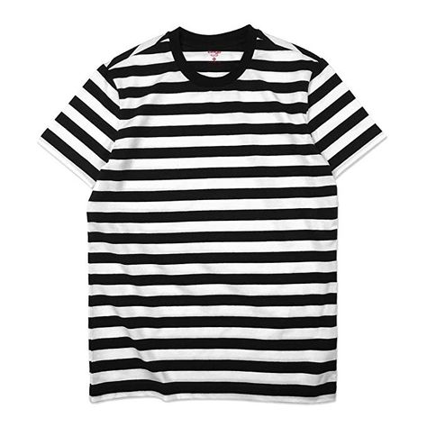 AmazonSmile: Zengjo Essential Stripes T-Shirts Comfort Short-Sleeve Crew-Neck Striped Tee Top (M, Black&White WD): Clothing Striped Tshirt Men, Striped Shirt Men, Shirt Stripes, White Stripes Shirt, Mens Stripes, Collar Tshirt, Striped Long Sleeve Shirt, T Shirt Yarn, Clothing Brands