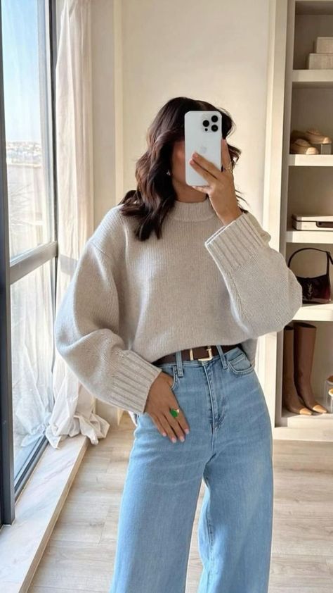 Fall Weather Outfits Aesthetic, H&m Autumn Outfits, Cozy Outfit Inspiration, Office Casual Outfit Jeans, Fall Wfh Outfits, Business Casual Outfits Sweater, Fall Nantucket Outfits, Business Casual Aesthetic Outfits, Jacie Marie Smith