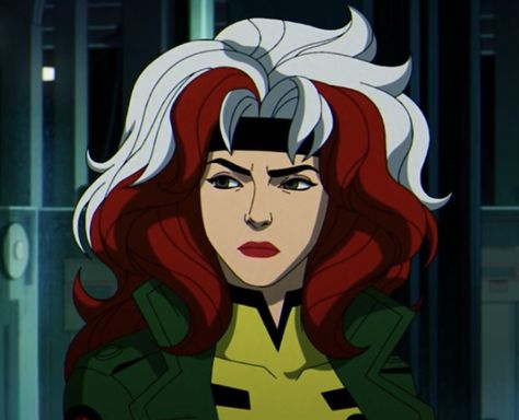 Rouge Icon Xmen, Rouge Pfp Xmen, Rouge Hair Xmen, Rogue X Men 97, X Men 97 Rogue, Rogue Xmen Hair, Red Haired Cartoon, Rogue Xmen Icon, Rogue Xmen 97