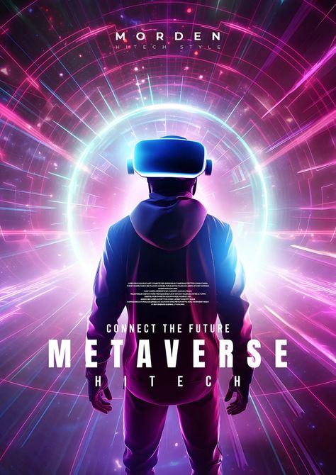 Vr Virtual Reality Technology Science And Laser Light Effect Metaverse Promotional Poster#pikbest#Templates#Poster Vr Poster Design, Metaverse Poster Design, Gaming Creative Ads, Game Banner Design Poster, Technology Event Poster, Virtual Reality Poster, Metaverse Poster, Neon Poster Design, Technology Poster Design