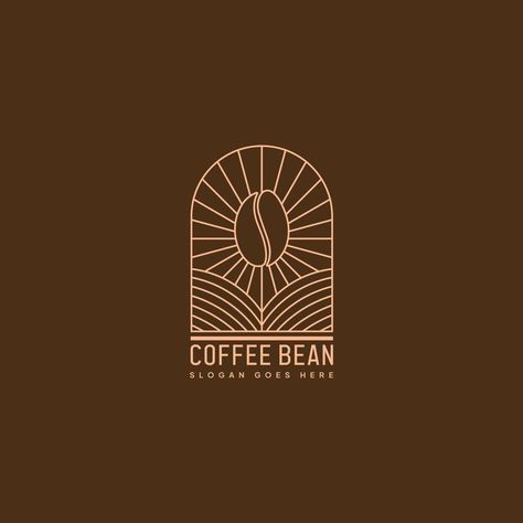 Coffee Bean Graphic, Coffee Graphic Design, Ranch Branding, Coffee Bean Logo, Line Logo Design, 3d Desktop Wallpaper, Coffee Packaging Design, Cafe Logo Design, Cake Logo Design