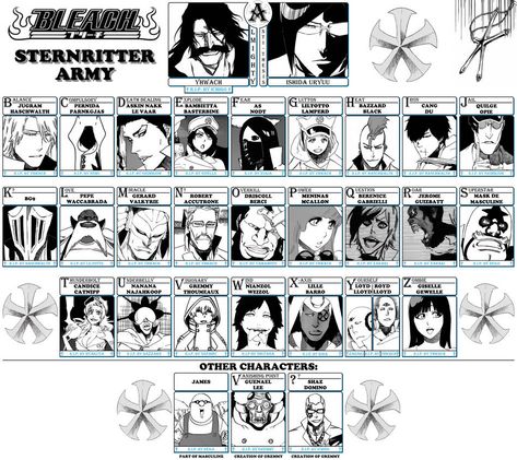 Bleach - Quincy Sternritter Army by Szofron on DeviantArt Bleach Anime Characters, Bleach Quincy, Ishida Uryuu, Quincy Bleach, Anime Sites, Bleach Anime Ichigo, Itachi Uchiha Art, Bleach Anime Art, Dbz Art