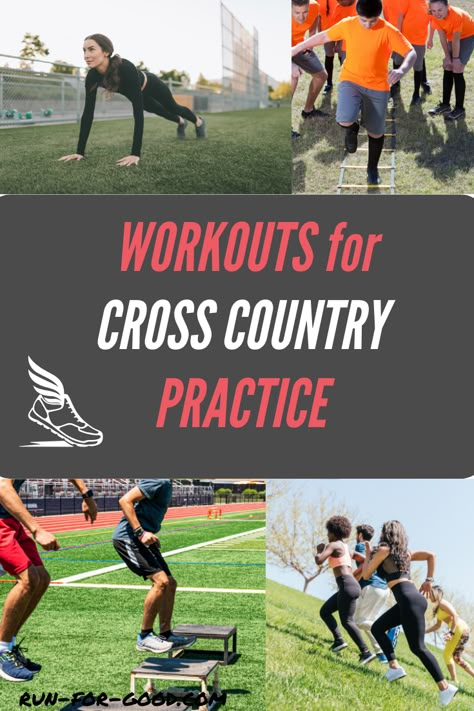 Get effective cross country practice workouts, including plyometrics and agility drills, to use for your team or individual training. #crosscountrytraining #crosscountryrunning Cross Country Training For Middle School, Cross Country Stretches, Xc Training Plan, Coaching Cross Country, Elementary Cross Country Practice, Cross Country Practice Ideas, Running Games For Cross Country, High School Cross Country Training Plan, Cross Country Workouts For Middle School