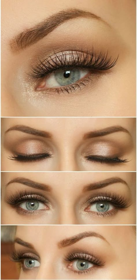 Wedding Makeup Blue, Simple Beach Wedding Ideas, Simple Makeup Natural, Eyeshadow Tutorial For Beginners, Natural Eye Makeup Tutorial, Simple Beach Wedding, Best Wedding Makeup, Wedding Makeup For Brown Eyes, Simple Eyeshadow