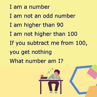 I am a number | I am not an odd number | I am higher than 90 - with Answer - #MathPuzzle #MathPuzzles #MathQuiz #puzzle #puzzles #puzzlefeed #whatsapppuzzles #quiz #brainteaser #Math #Maths Maths Puzzles Maths Puzzles With Answers, Maths Quiz With Answers, Maths Riddles With Answers, Maths Puzzles With Answers, Math Trivia, Math Riddles With Answers, Mathematics Humor, Maths Project, Puzzles With Answers