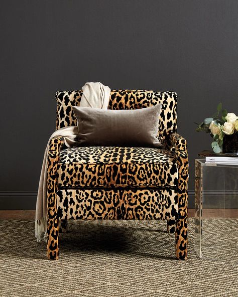 Leopard Print Chair, Animal Print Furniture, Leopard Chair, Ballard Designs, New Living Room, Accent Chair, Cool Furniture, Apartment Decor, Interior Exterior